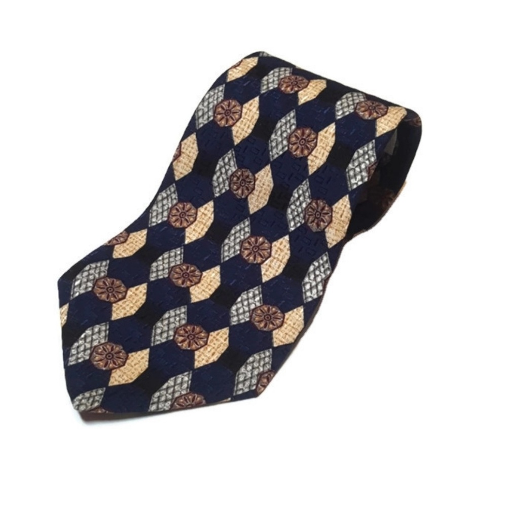 New Torriani All Silk Tie Blue Patterned